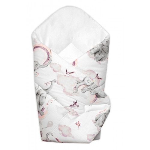 6-dielna výhod. sada s darčekom pre bábätko Baby Nellys, 135x100 Slon a dúha, ružová/biela
