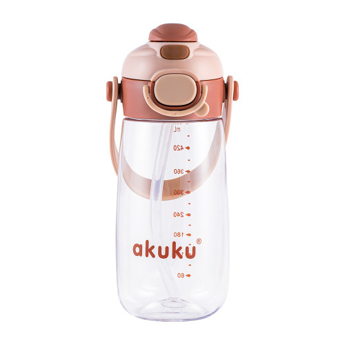 Detská fľaša na pitie so slamkou, bidon 480 ml Mocha – do školy, na šport aj výlety