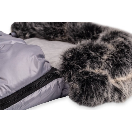 Zimný fusak s kožušinou + rukávnik zadarmo, Baby Nellys, 50 x 100cm, olivový