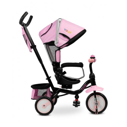 Detská trojkolka Timmy 3v1 s vodiacou tyčou, rastúca - ružová