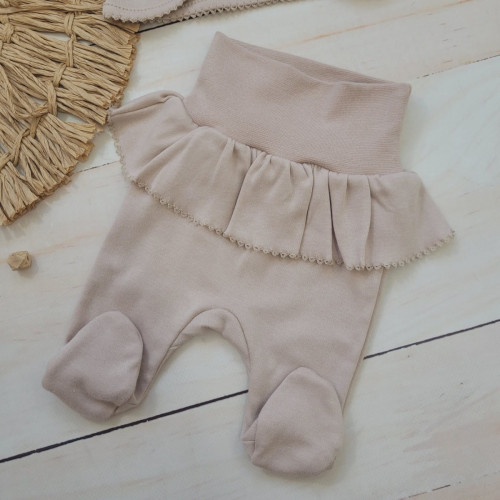 4-dielna bavlnená sada pre bábätko do pôrodnice, béžová, veľ. 62