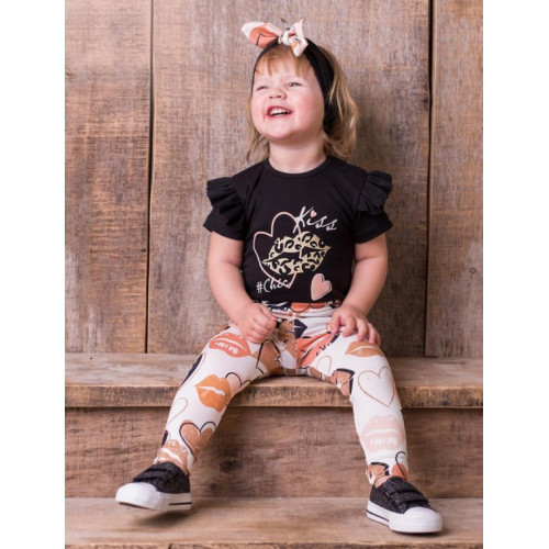 G-baby Dojčenské body s volánikom Kiss - čierne, veľ. 92