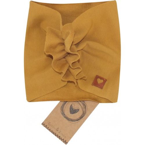 Z & Z Stylová bavlnená Čelenka / Turban, horčicová, vel. 80/98
