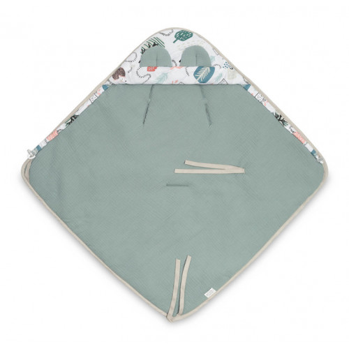 Zavinovačka 2v1 do autosedačky, kočíka, mušelín, bavlna - Ježko Toník, zelená