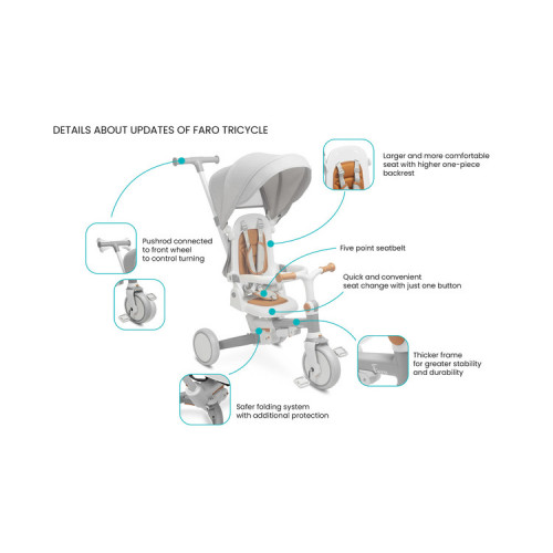 Detská trojkolka 3v1 Faro - šedá