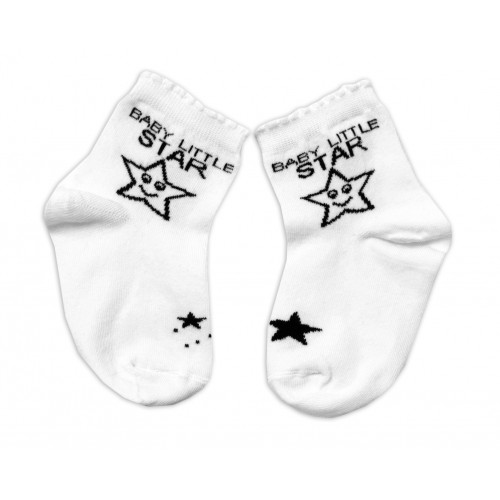 Bavlnené ponožky BabyLittle Star - biele, veľ. 104/116