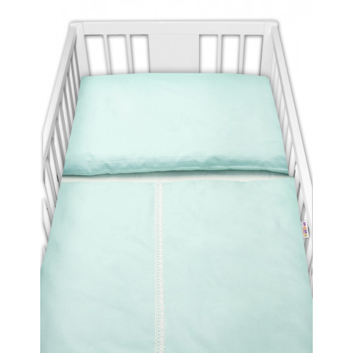 Baby Nellys Luxusní 3-dielna sada Mantinel s obliečkami Royal Baby  - mätový