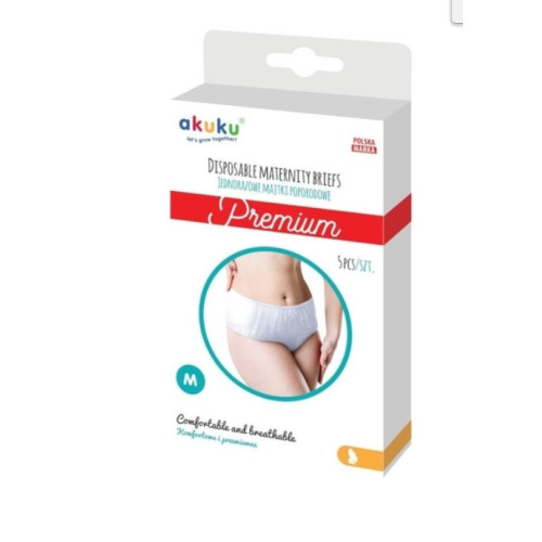 Jednorazové popôrodné nohavičky Premium - 5ks v balení, veľ. M, Akuku