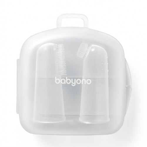 Silikónové zubné kefky pre bábätká na prst, 2ks s boxíkom