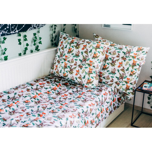 Baby Nellys Bavlněné obliečky - Baby Friends, biela/béžová, 140x200/70x90cm