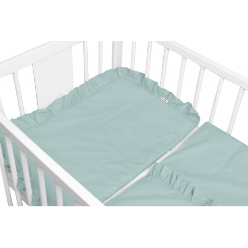 2-dielne bavlnené obliečky s volánikom SOFT, Baby Nellys, vavrínová zelená, 135x100 cm