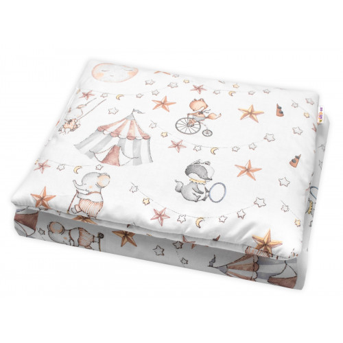 Súprava do kočíka bavlnená, Cirkus Baby Nellys, biela/béžová