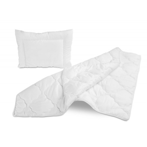 Detská 2D sada prikrývka a vankúš DELUXE do postieľky 135x100, 40x60cm - biela