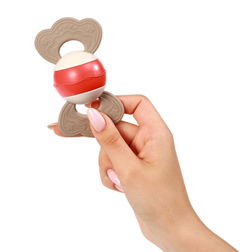 Hrkálka, hryzátko pre bábätko so zvukom Gulička - pastel