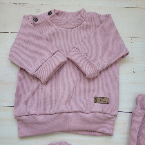 Rebrovaná rastúca 3D sada, bavlna, Lovely One, ružová, veľ. 68/74