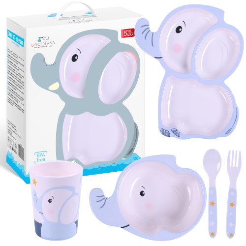 Sada detského riadu 5D pre deti - Slon