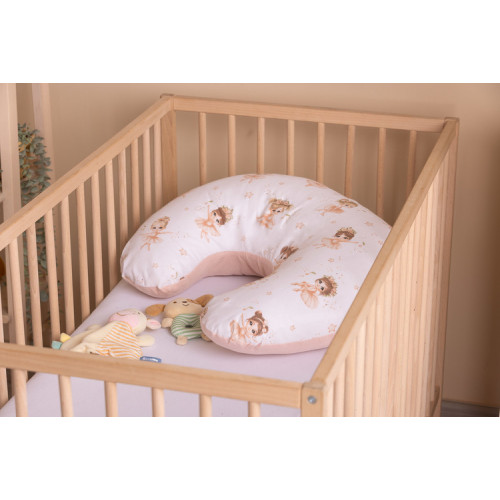 Dojčiace vankúš, podkova, mušelín, bavlna, Baletka, púdrovo ružová