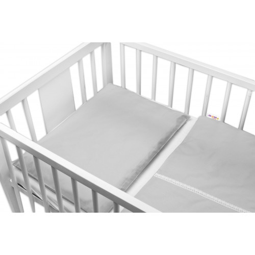 Baby Nellys Luxusní 3-dielna sada Mantinel s obliečkami Royal Baby  - sivý