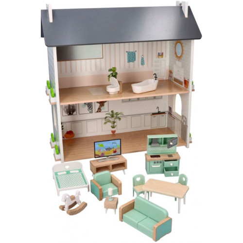 Drevený útulný domček pre bábiky - Adam Toys