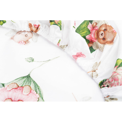 Bavlnená prestieradlo do postieľky 120x60cm - Medvedík Ruženka