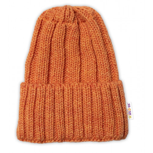 Zimná nadčasová čiapka Mom and Baby, pomarančová