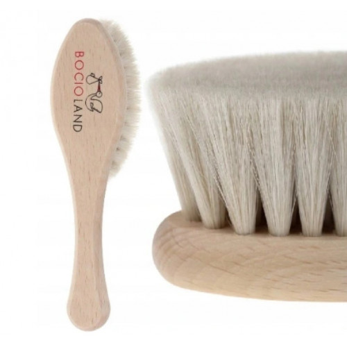 Drevená kefa s mäkkým prírodným vlasom, prírodná