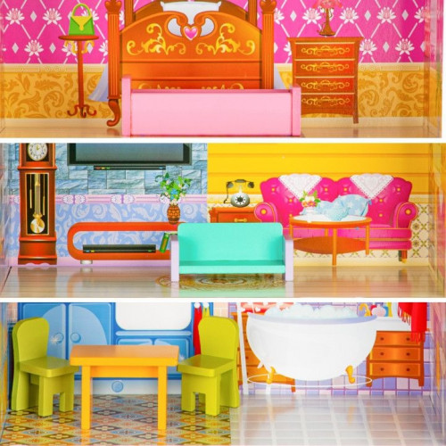 Drevený domček pre bábiky ECO TOYS - Slunečná rezidencie