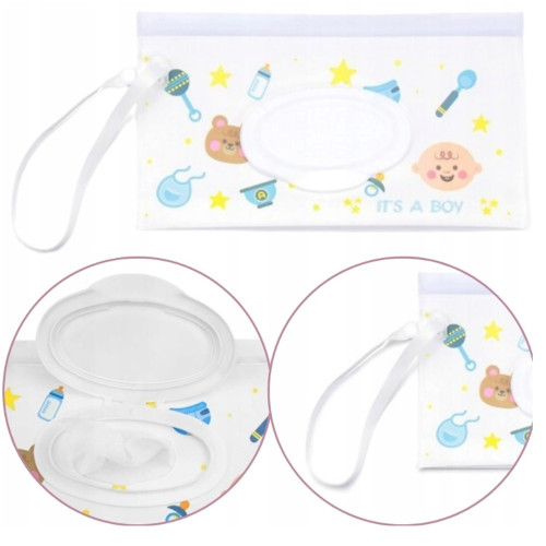 Puzdro/obal na vlhčené obrúsky, It´s a boy - biela