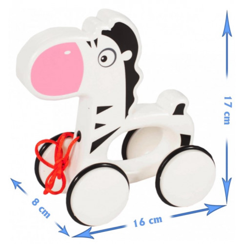 Tulimi Edukačná hračka, ťahacia Maxi Zebra, - biela