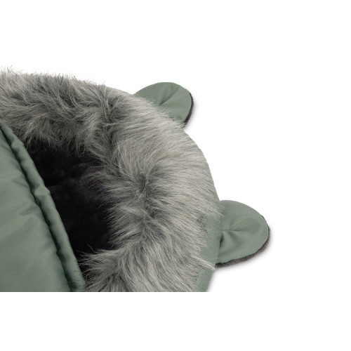 Zimný fusák s kožušinou 100x50cm, šalviovo zelený