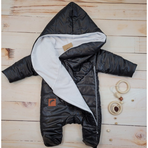 Zimná prešívaná kombinéza s bavlnenou podšívkou, Z&Z - čierna, veľ. 86