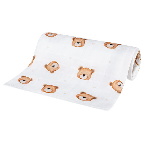 Luxusná osuška, plienka 110x110cm, bambusová, Medvedík