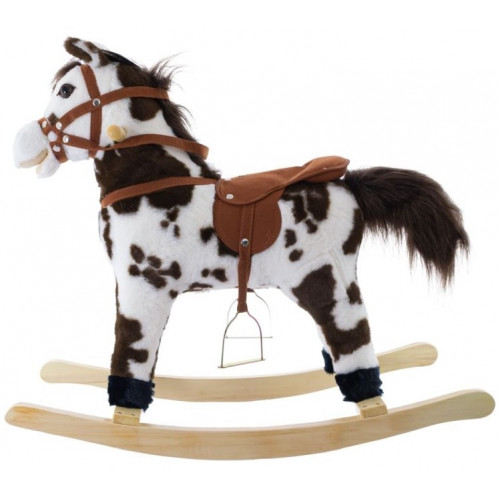 Hojdací koník so zvukmi a pohybmi - hnedý/biely