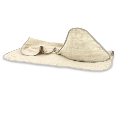 Mušelínová osuška s kapucňou NATURE, 80x80 cm, béžová