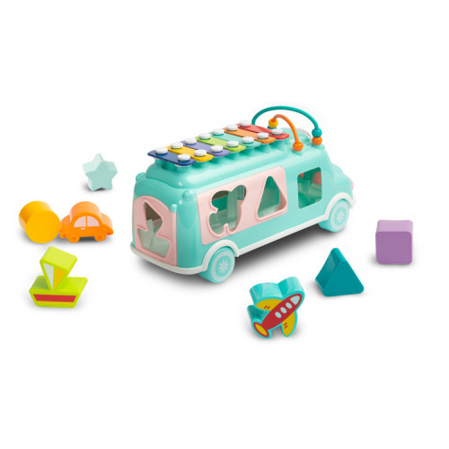 Edukačný hudobný autobus s vkladačkou, mätový