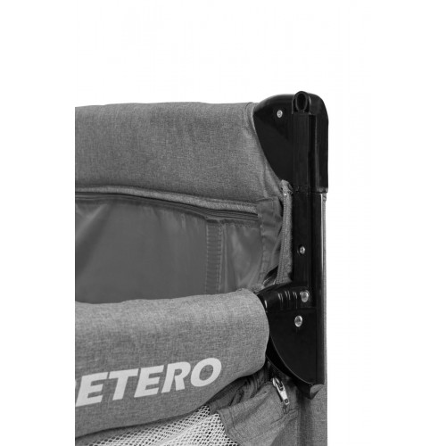 Cestovná postieľka so sťahovacou bočnícou, ESTI - grafit