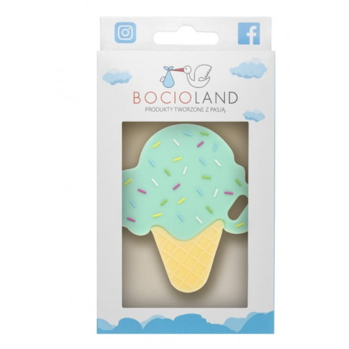 BocioLand Silikónové hryzátko Zmrzlinka - fialová