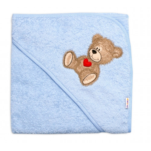 Froté osuška s kapucňou, 80x80cm Sweet dreams by TEDDY - modrá