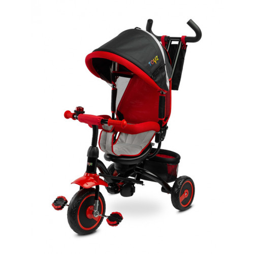 Detská trojkolka Timmy 3v1 s vodiacou tyčou, rastúca - červená