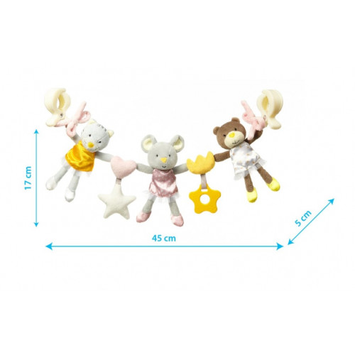 BabyOno Závesná edukačná hračka na kočík Ballerinas, sivá