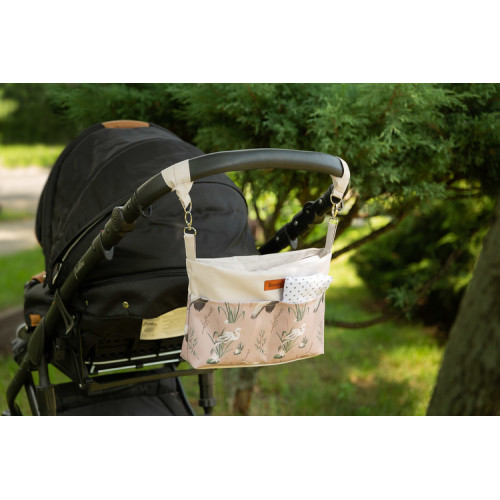 Taška, organizér na kočík - púdrovo ružový