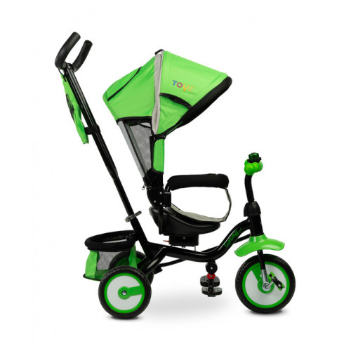 Detská trojkolka Timmy 3v1 s vodiacou tyčou, rastúca - zelená