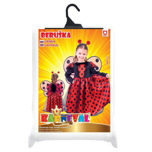 Detský kostým lienka s krídlami a tykadlami (M)