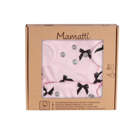 Mamatti Látková plienka EKO sada - nohavičky + 2 x plienka, veľ. 5 - 14 kg, Bow