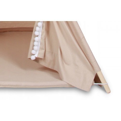 Stan pre deti típí Baby Nellys, výbava - šedý s béžovými brmbolcami