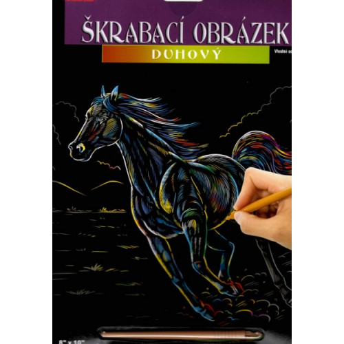 Škrabací obrázok dúhový A4 kôň 23x32cm 3 druhy