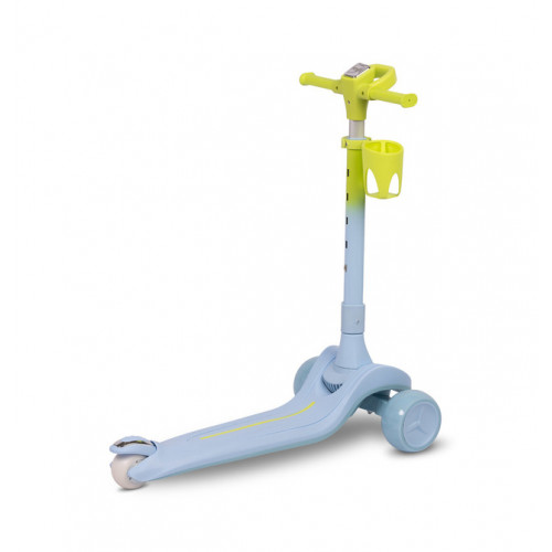 Detská trojkolesová kolobežka s LED kolieskami Satura, modrá