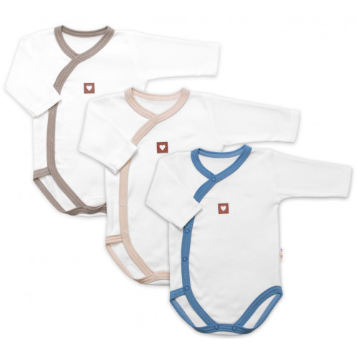 Rastúca výhodná sada, 3x Body pre bábätko Nature Unisex - modrá/béžová/taupe, veľ. 62/68
