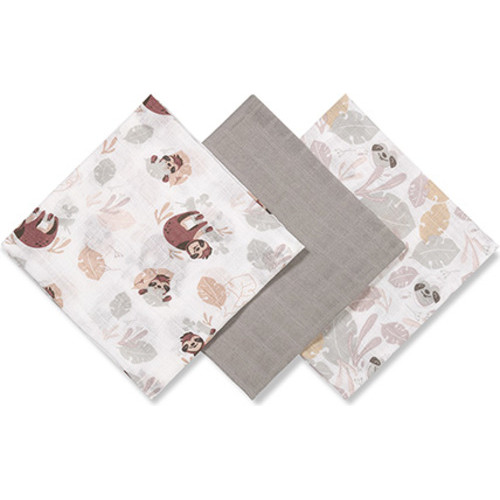 Mušelínové - super mäkké plienky, 3ks, Lemur - šedé