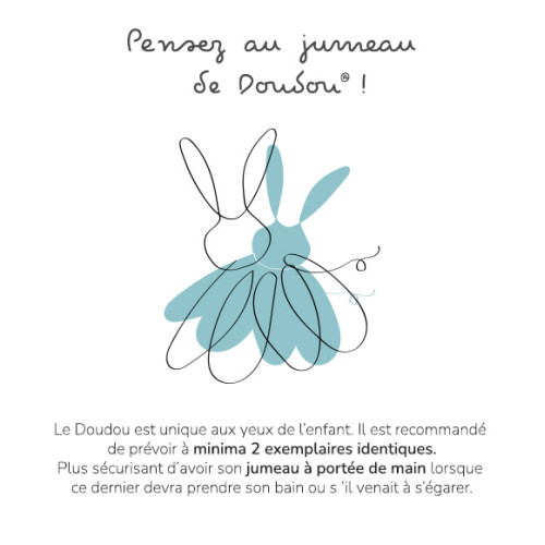 Doudou Darčeková sada modrá - zajačik s muchláčikom 10 cm
